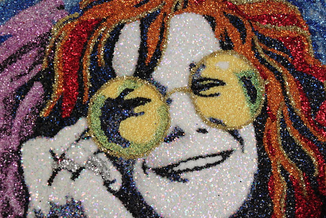 Detail of the Janis Joplin portrait my friends from Austin sent me for my 30