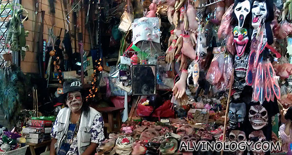 Scary masks stall at Chatuchak Market