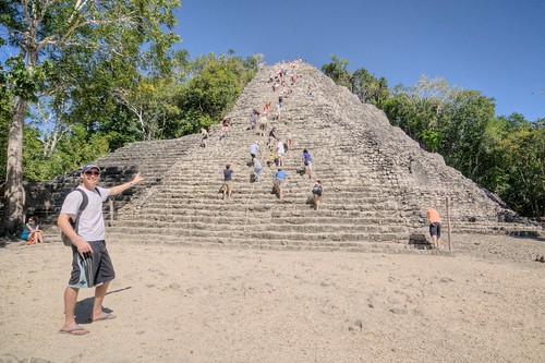 Anthony at Nohoch Mul Pyramid