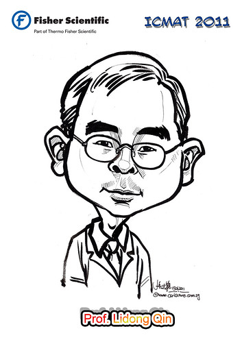 Caricature for Fisher Scientific - Prof. Lidong Qin