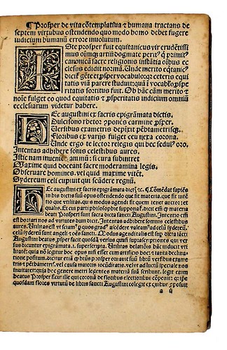 Woodcut initials in Prosper Aquitanus [pseudo-]: De vita contemplativa