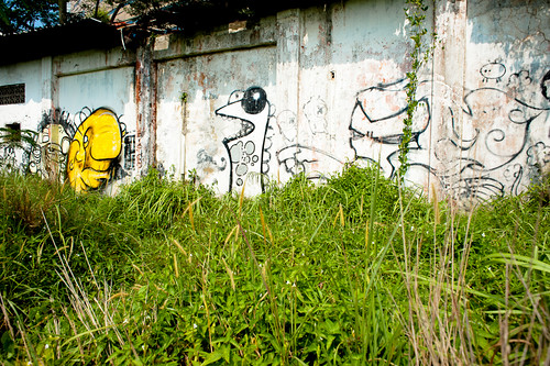 Additional graffiti outside the abandoned KTM quarters