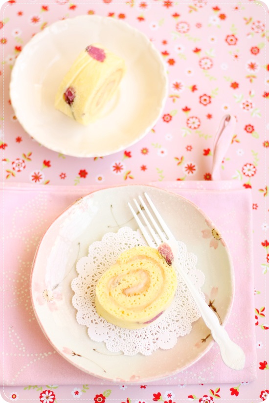 Sakura Cherry Blossom Roll Cake