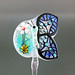 Single Bead : Blue Butterfly Flower Blossom