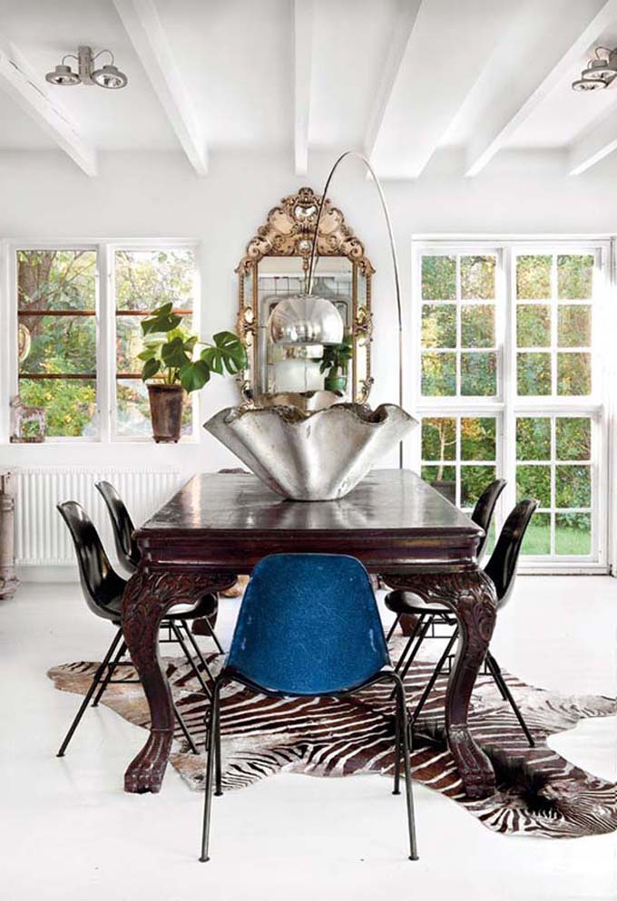 Eclectic Connoisseur - White dining room
