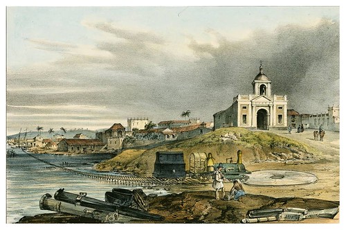 007-Iglesia y camino de Hierro de de Regla-Isla de Cuba Pintoresca-1839- Frédéric Mialhe- University of Miami Libraries Digital Collections