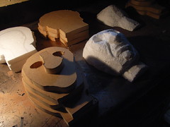 Carved head layers recreated in MDF