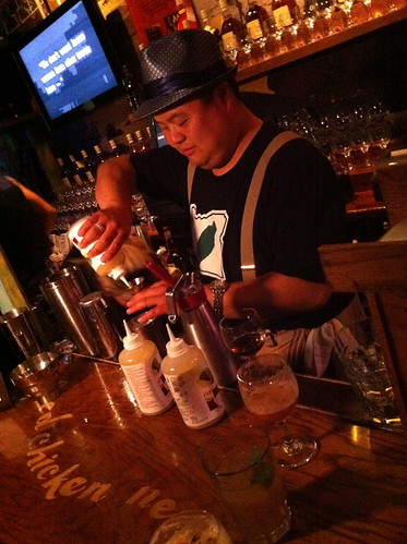Rocky Yeh mixing up some libations