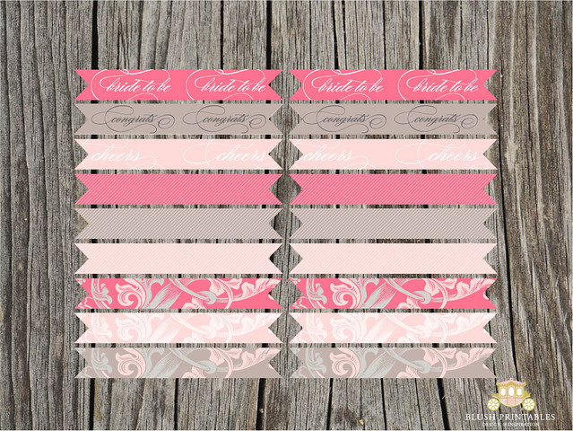 Blushing Bride - cupcake and drink flags