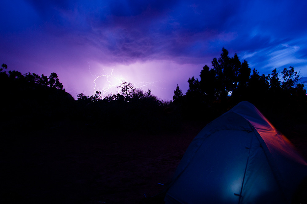 storm over Devil's Garden campground