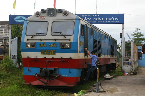 Vietnam Railway D19Eseries near Saigon Railway Station, Ho Chi Minh City, Vietnam /Sep 28,2011