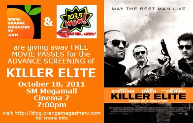 Killer Elite Advanced Screening Tickets from Orange Magazine TV and WOW FM