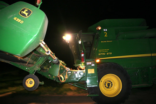 James moving to the next field at night.