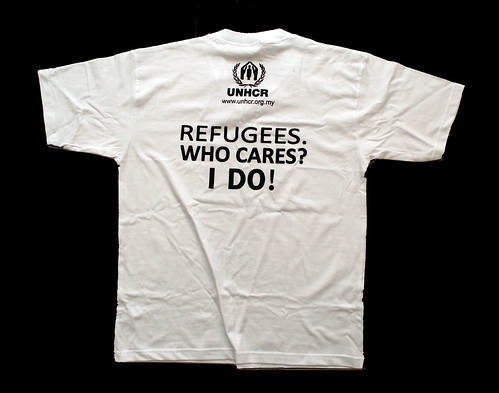 Albert Einstein caricature printed on UNHCR T-shirts  for World Refugee Day - 5