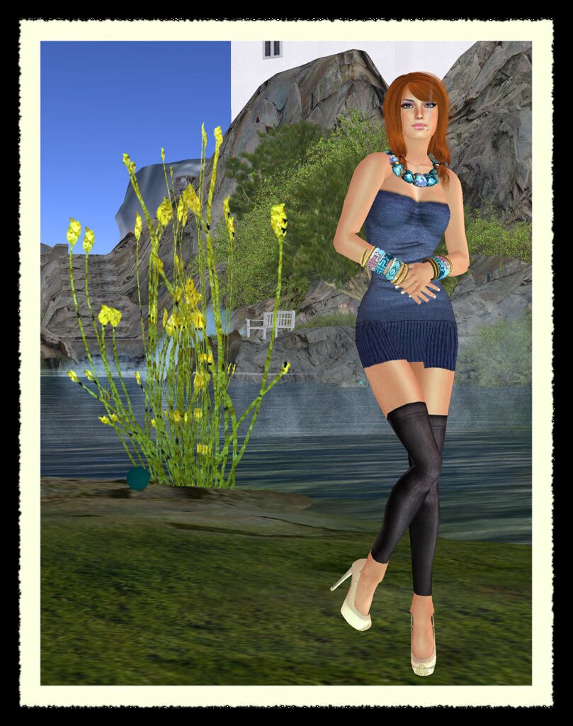 [IREN]-Knit Dress- blue & Natural Beauty for Chic Boutique!