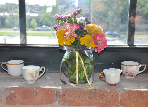 flowers and teacups