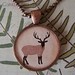 Antique Copper Resin Picture Pendant Brown Stag