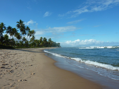 A small stretch of the 10km beach from Imbassai to Praia do Forte