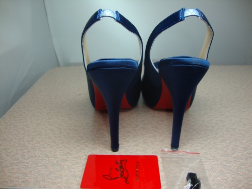 Christian Louboutin Bridal Shoes Sky Blue with Ribbon