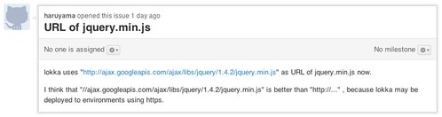 #65: URL of jquery.min.js - Issues - komagata/lokka - GitHub