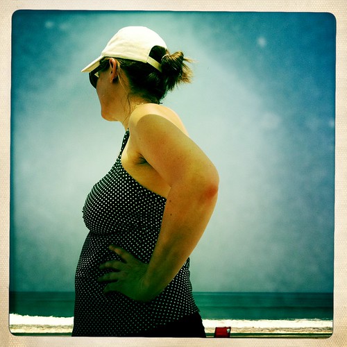 mama on the beach