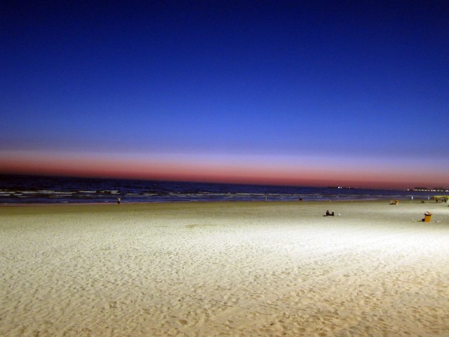 Cadiz Sunset lit beach