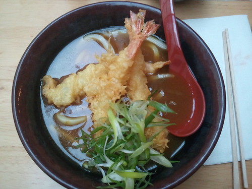 Curry Udon with Shrimp Tempura