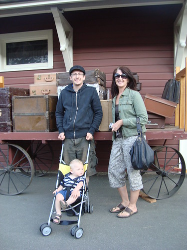 stew and his mom and seth at the train station