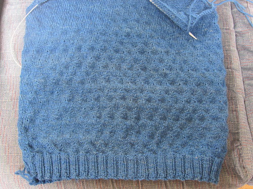 Wave sweater in progress