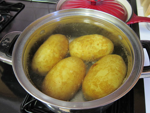 par-boiling potatoes