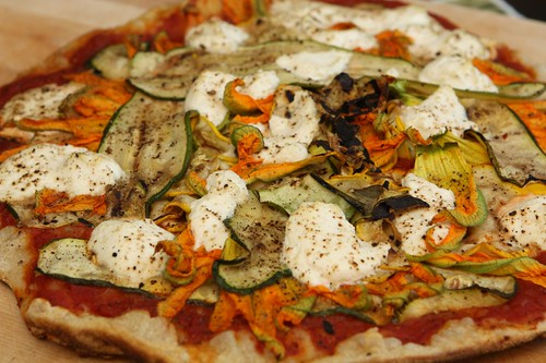 Grilled Zucchini Pizza with Ricotta