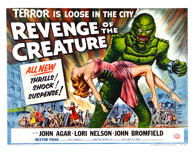Reynold Brown - Revenge of the Creature (Universal International, 1955). Title Lobby Card 