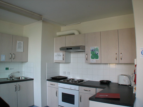 Inside QM housing; kitchen