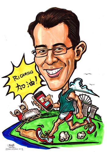 caricature of a marathon runner