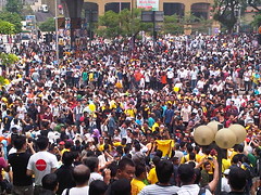Thousands of Bersih protesters at Menara Maybank