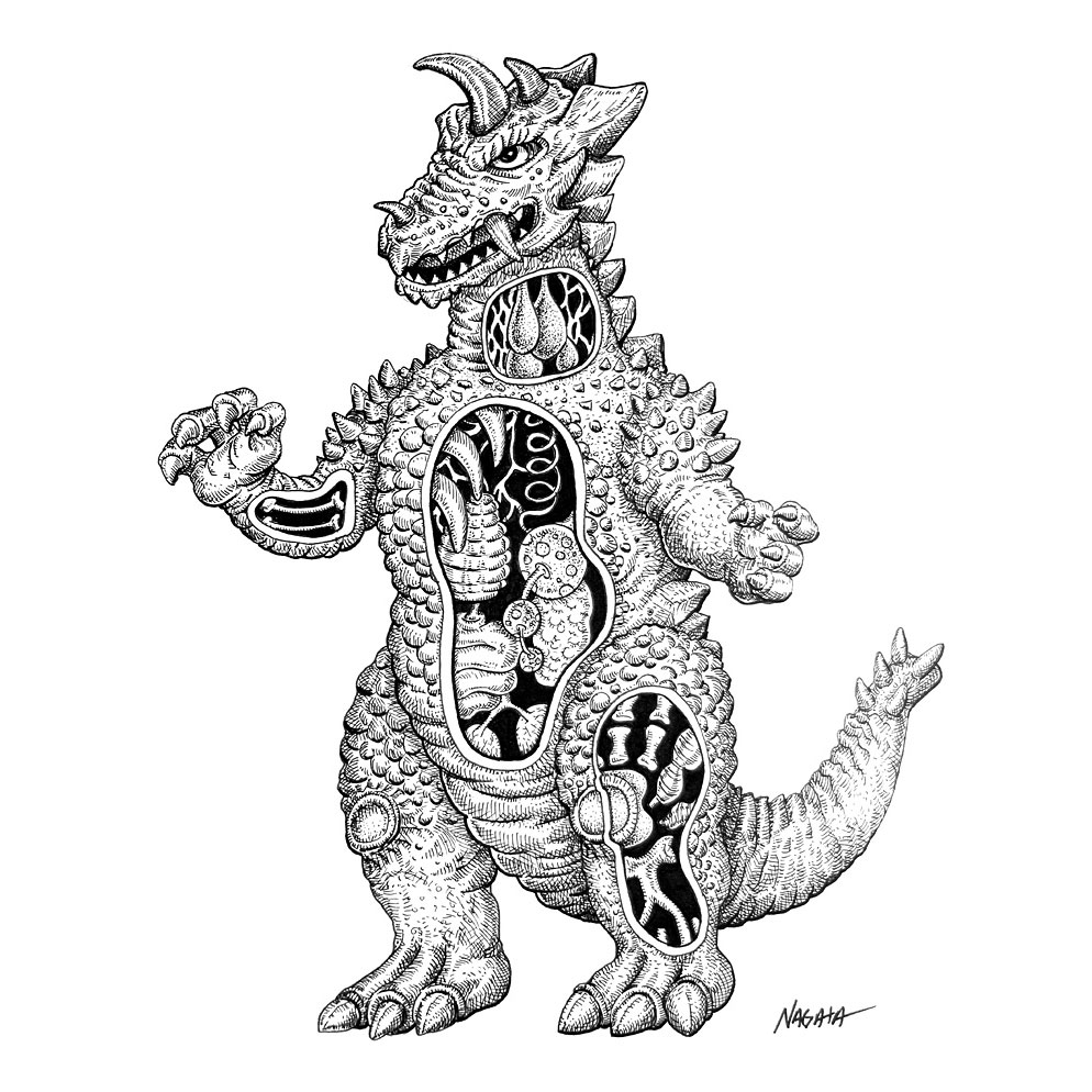 The Anatomical Cutaway Kaiju Illustrations of Mark Nagata