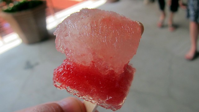 tomato and charred watermelon popsicle from floataway cafe at the killer tomato festival