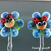 Earring : Blue Ladybug Flower Blossom