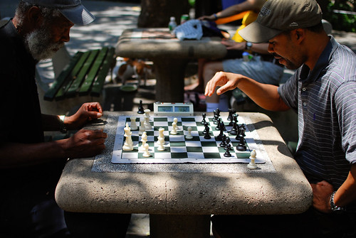 playing chess...