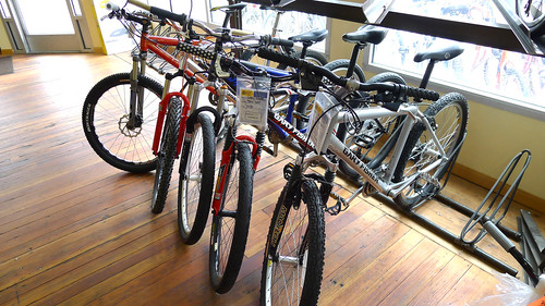 Lots of mountain bikes at the shop! 
