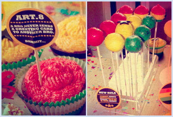 Colorful Ghana/African themed Cake Pops - ben&jerrys - how i met your mother toppers
