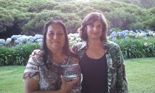 Employee of the Month Gloria Luna with Anne Ratto