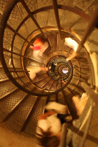 Looking Down Arc de Triomphe Staircase