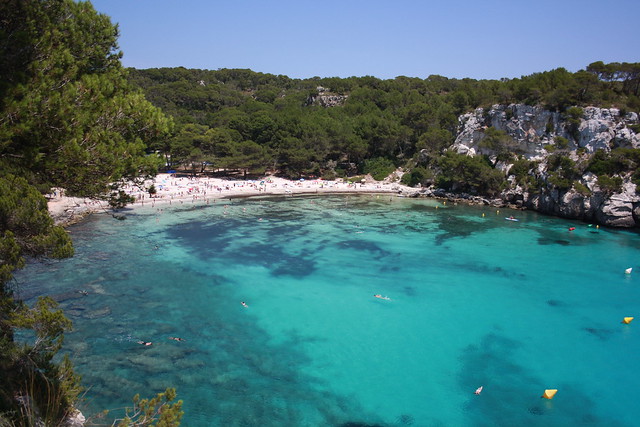 Cala Macarella, al sureste de Menorca