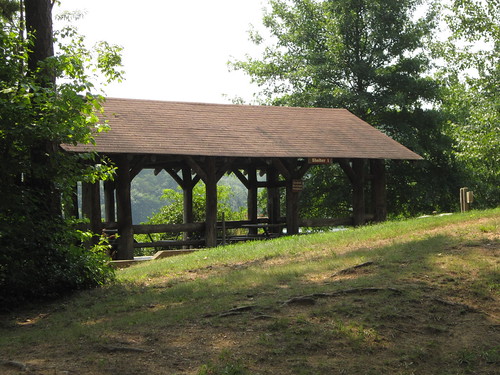 Shelter 1 is located at the trail head for the Lakeshore Trail.