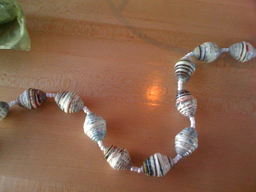 Recycled Magazine Bead Necklace