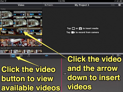 2 (iMovie for iPad) - Insert video clips into your project