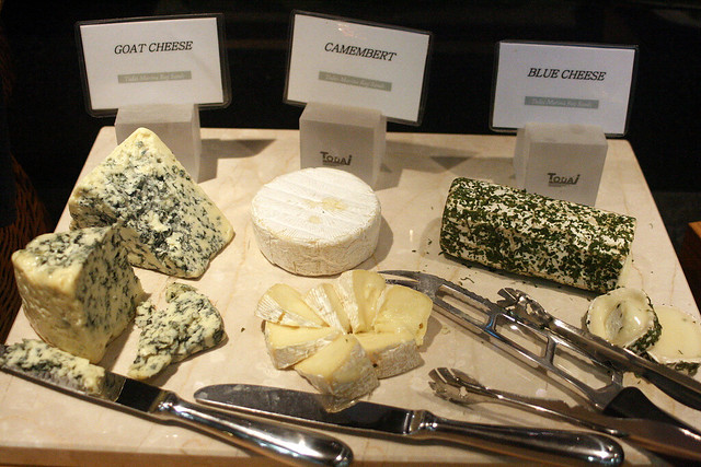 Cheeses and breads from the cold section