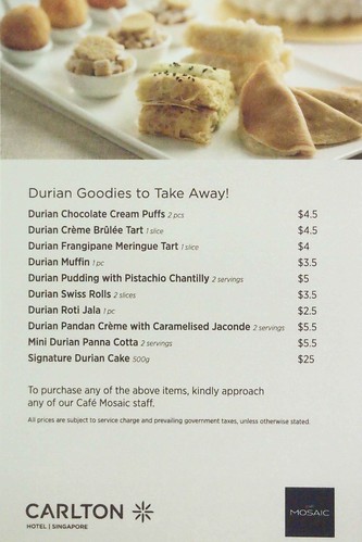 Durian Desserts for Take-Away 2011