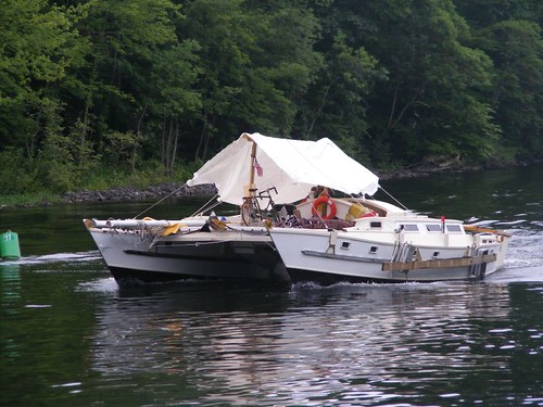 Covered catamaran